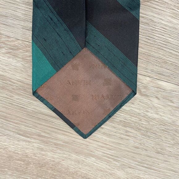 Lanvin Vintage Teal Green Silk Neck Tie - Picture 6 of 8